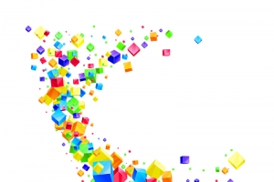 多彩动感方块元素高清PNG透明免扣设计素材免费下载