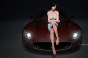 【3840x2160】死或生5 Dead or Alive 5 跑车 游戏美女4K壁纸