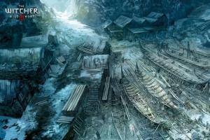 巫师3:狂猎,小船,海岸,巫师的房子,村子,巫师3:狂猎4K壁纸
