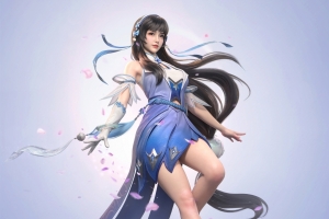 3D 王者荣耀同人 西施 高清 4k 壁纸 全面屏 3840x3840