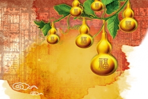 金葫芦水墨背景
