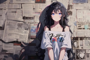 雪之下雪乃报纸墙2880x1800高清电脑壁纸免费下载