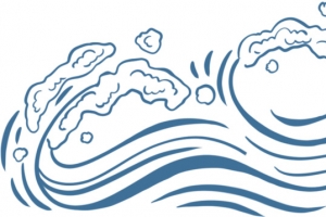 手绘海浪卡通