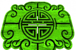 绿色艺术中式花纹