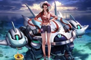dva 海边 清凉夏装 4k壁纸