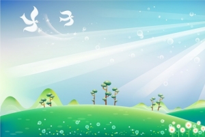 矢量春天卡通漫画插画背景