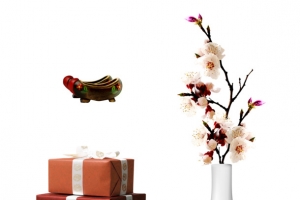 礼物盒 古典素材 梅花瓶子素材