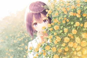 花海可爱动漫美女4k壁纸