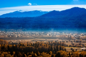 山 村庄 新疆的5K风景图片