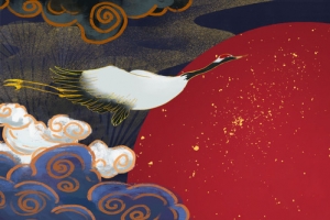 白鹤日落祥云图