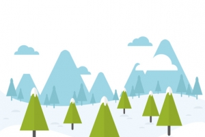 矢量冬季雪景