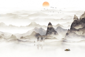 古风山水背景图元素