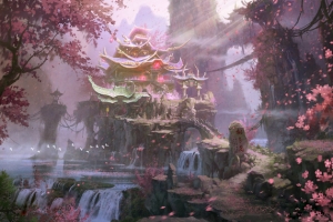 武侠桃花岛唯美背景