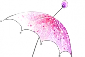 手绘粉色雨伞冬季主图