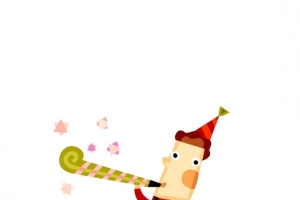 元旦庆祝卡通小人免扣素材