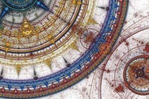手绘古老星空插画
