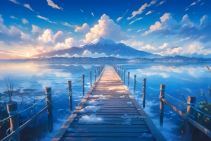 在山的那边2560x1600动漫风景壁纸