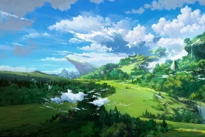 悬崖 湖泊 树木 天空 艺术 4k壁纸 3840x2160