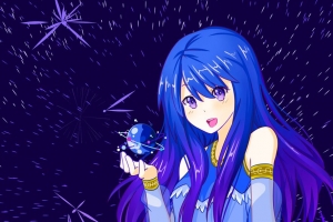 女孩 太空 动漫 月亮 星球 4k壁纸 3840x2160