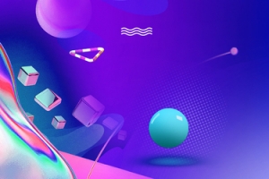 决战双11促销季彩球蓝色banner
