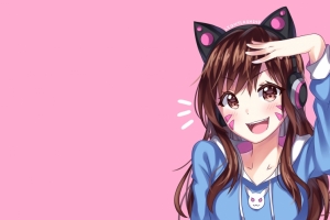 守望先锋 D.VA可爱手绘3440x1440壁纸