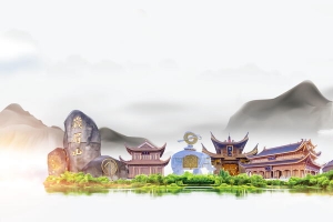 唯美峨眉山旅游PSD分层