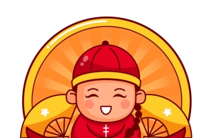 新年福娃弟弟福气扇