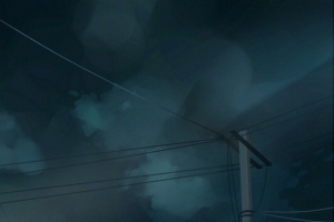 阴雨天电线杆海报动漫高清PNG透明H5背景设计素材免费下载