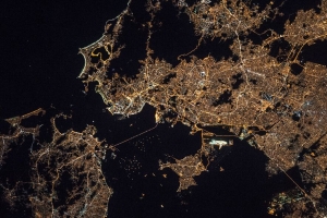 地球 行星 大陆 辉光 夜晚 从太空观看 4k壁纸 3840x2160