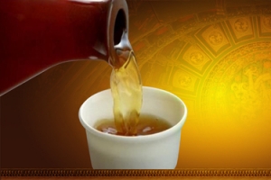 深色渐变中国图案黄酒酒水酒坛品尝美味产品宣传背景