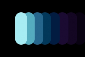 极简主义 青色 蓝色 紫色 简单背景黑色5K壁纸5120x2880