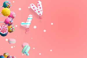 天猫甜品浪漫梦幻粉色banner
