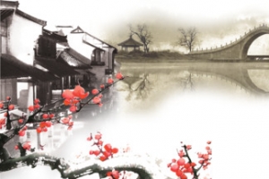 水墨画古镇