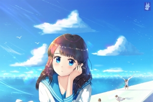 女学生制服 海波 动漫手机壁纸
