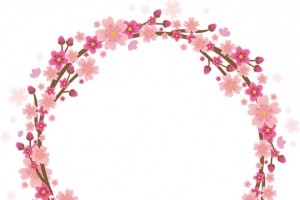 樱花花环花边手绘