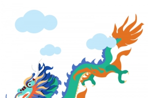 卡通飞龙中国龙高清PNG透明漂浮元素设计素材免费下载