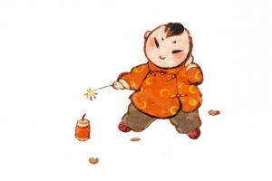年画放鞭炮
