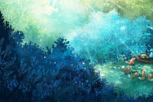 狐狸 森林 艺术 家庭 4k壁纸 3840x2160