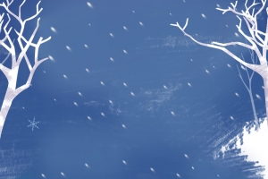 手绘冬天堆雪人 背景图