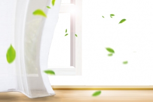 春天浪漫文艺景色窗帘景色白banner