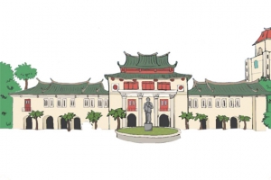 厦门大学手绘