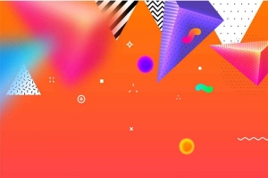 时尚创意渐变蒸汽波抽象