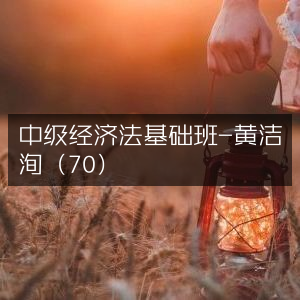 中级经济法基础课程-黄洁洵精讲（70课时）
