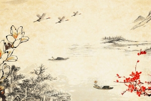 古典山水画背景中国风4k壁纸