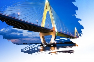 蓝色简约海口旅游海报