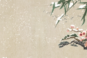 大雪纷飞复古背景图