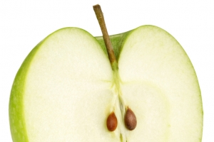 一半青苹果高清PNG透明植物装饰元素设计素材免费下载