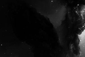 黑白色的云星空3440x1440壁纸