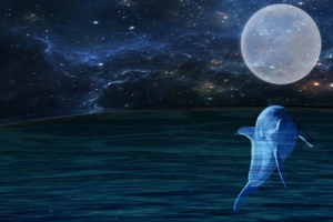 深幽的夜空大海