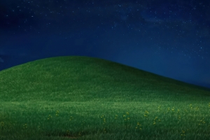 草地田野夜晚星星风景3440x1440带鱼屏壁纸